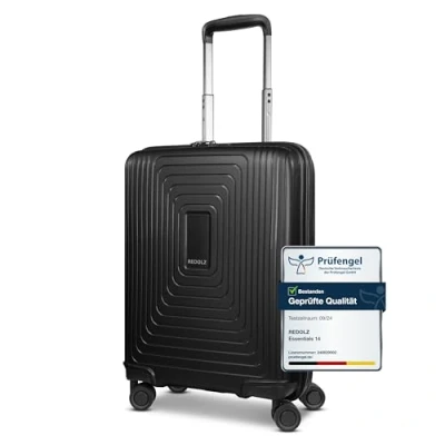 Abbildung von REDOLZ Hartschalen Handgepäck Koffer Kleiner Trolley 40 x 20 55 cm aus hochwertigem, leichtem Polypropylen Material 4 Rollen &amp; TSA Schloss Ultra leicht nur 2,66 kg (Essentials 14)