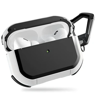 Abbildung von PZOZ Hülle für AirPods Pro 2. Generation,PC und TPU Schutzhülle (Front LED sichtbar) Ohrstöpsel Zubehör,AirPods 2 Case(Weiß)