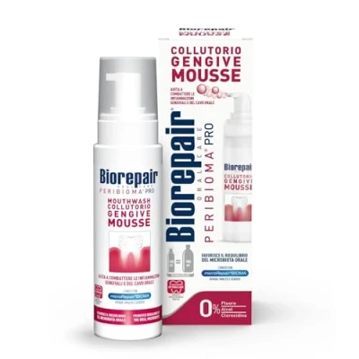 Abbildung von Biorepair, Peribioma™ Mundspülung Mousse, für entzündetes Zahnfleisch, antibakteriell, Reparieren von Malz, Format 200 ml