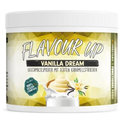 Abbildung von Geschmackspulver VANILLE 250g Leckerer Geschmack und Süße nur 11 kcal pro Portion Vielseitig einsetzbar für Lebensmittel &amp; Getränke FLAVOUR Powder UP