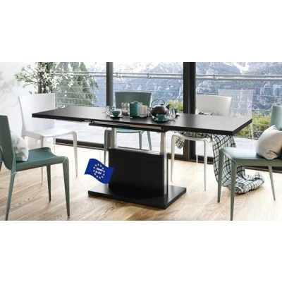 Abbildung von Mazzoni Couchtisch Aston Schwarz Matt stufenlos höhenverstellbar ausziehbar 120 bis 200cm