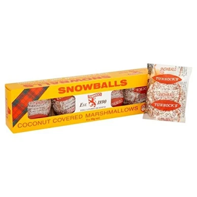 Abbildung von Tunnock&#039;s Snowballs 4x 30g (120g) mit Kokosraspeln umhüllte Marshmallows