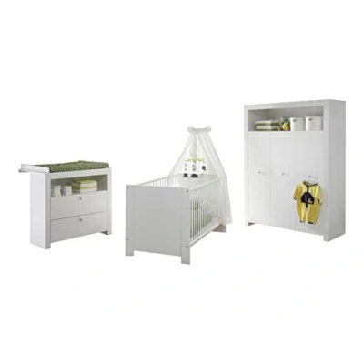 Abbildung von trendteam Babyzimmer Komplettset &quot;Olivia, Deal für begrenzte Zeit&quot;, (Set, 3 tlg., Bett, Wickelkommode, Schrank), Bett + Wickelkommode trg. Schrank