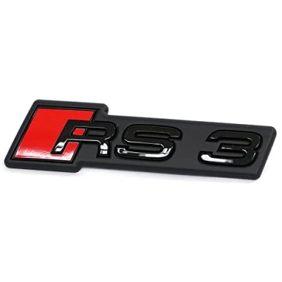 Abbildung von Audi 8Y0853736AT94 Schriftzug RS3 Kühlergrill Clip Emblem Logo Plakette, schwarz/rot