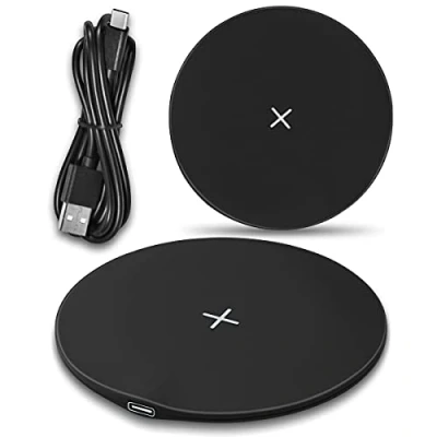 Abbildung von Qi Wireless Schnellladegerät kompatibel für Apple iPhone 16e Kabellose Ladestation 15W Induktiver Universal Charger, Farbe:Schwarz