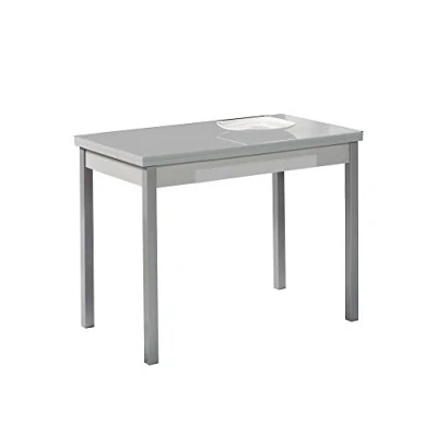 Abbildung von ASTIMESA glasflügel kuechentisch, Metall Glas Holz, grau, 90x50cm