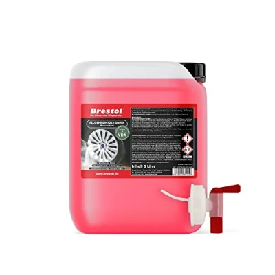 Abbildung von Brestol Felgenreiniger Konzentrat 5 Liter sauer + Auslaufhahn 51 mm für Alufelgen Stahlfelgen Autofelgen LKW Felgen Leichtmetallfelgen ergibt bis zu 50 gebrauchsfertigen