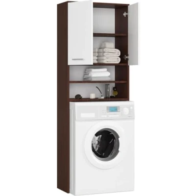 Abbildung von BDW Waschmaschinenschrank 180x64x30 cm, Badezimmer Hochschrank, Badezimmerschrank Hoch, Möbel, Bad Schrank Badezimmerschrank, Badregal, Waschmaschine, Venga/Weiß
