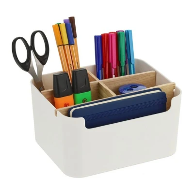 Abbildung von relaxdays Organizer Schreibtisch mit 5 Fächern, Weiß