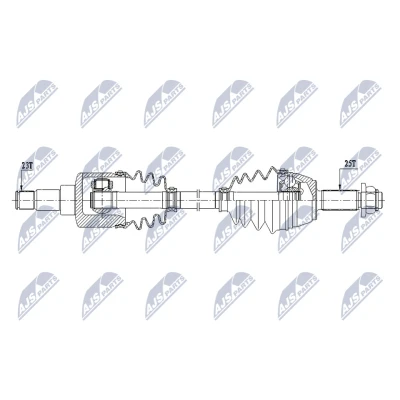 Abbildung von NTY NPW FR 172 Antriebswelle Vorderachse links 630mm Schaltgetriebe 6 Gang
