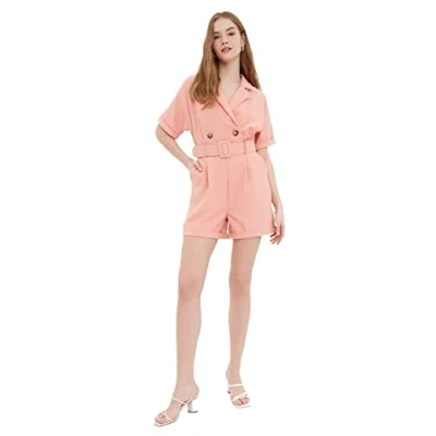 Abbildung von Trendyol Damen Domed Jumpsuit Overall, Rose, 34 EU