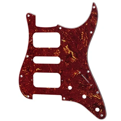 Abbildung von Musiclily Pro 11 Löcher Round Corner HSH Strat Pickguard Schlagbrett für American/Mexican Fender Standard Stratocaster E Gitarre, 4 lagig Vintage Tortoise