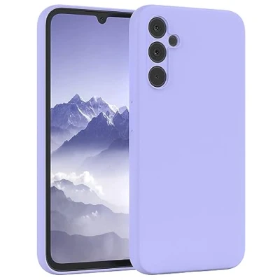 Abbildung von EAZY Case Slim Fit Cover kompatibel mit Samsung Galaxy A34 Bumper Back, Dünn Microfiber, Anti Kratzen, Hülle einfarbig, Handyhülle, Flexible Silikon in Lavendel Lila