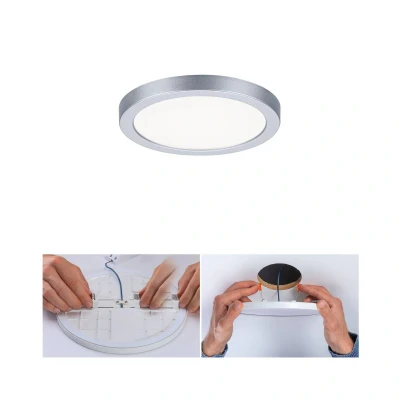 Abbildung von Paulmann 93037 LED Panel Einbauleuchte Areo VariFit IP44 Neutralweiß 118mm rund incl. 1x6,5 Watt Chrom matt Deckenlampe Kunststoff 4000 K