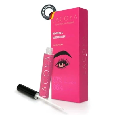 Abbildung von LACOYA® Wimpernserum ohne Hormone für sichtbares Wachstum 4ml [HORMONFREI] natürliche Wimpernpflege &amp; Lash Cocaine lange kräftige Wimpern Booster Augenbraun Serum, Eye Brow