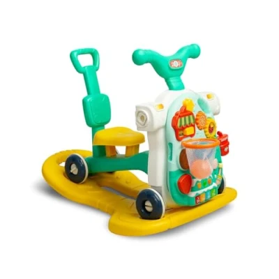 Abbildung von CARETERO Lauflernhilfe für Babys Babywalker 5in1 ab 12 Monaten mit Lerntafel Spiel und Lauflernwagen Laufen Lernen Entwicklung der Feinmotorik Spielecenter Laufhilfe Türkis