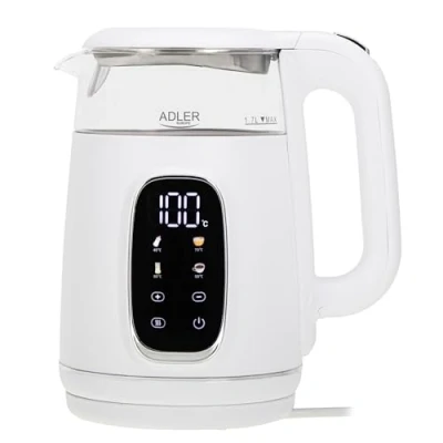 Abbildung von Adler Wasserkocher mit Temperatureinstellung 2200W Wasser Kocher 1,7L LED Display und Touchpanel 5 Temperaturprogramme Warmhaltefunktion Filter
