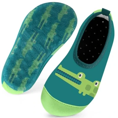 Abbildung von Kinder Badeschuhe Schwimmschuhe Wasserschuhe Jungen Baby Strandschuhe Aquaschuhe Schnell Trocknend für Beach Pool(Crocodiles Grün18/19)