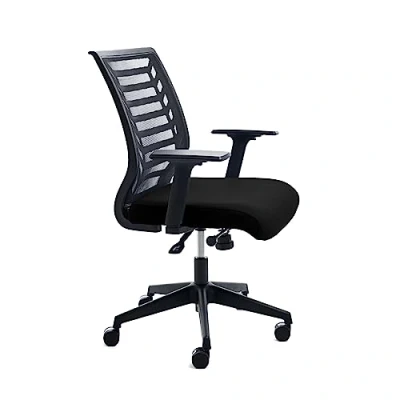 Abbildung von Rocada Bürostuhl gepolstert mit eingespritztem Schaumstoff, Ergonomischer und Verstellbarer Schreibtischstuhl, schwarz