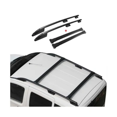 Abbildung von OMAC Dachreling + Dachträger Set kompatibel mit Mitsubishi L200 2014 2024 Aluminium Schwarz 4tlg