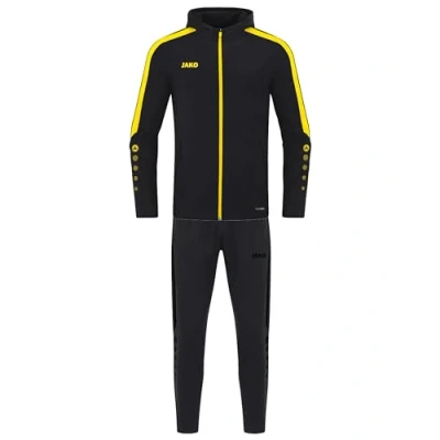 Abbildung von JAKO Kinder Trainingsanzug Polyester Power mit Kapuze, Schwarz/Citro, 128