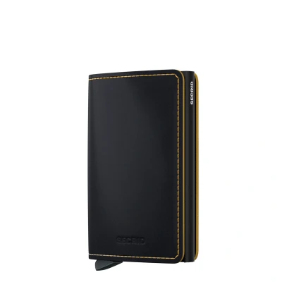 Abbildung von Secrid Slimwallet Matte Black &amp; Ochre Kostenlose Gravur