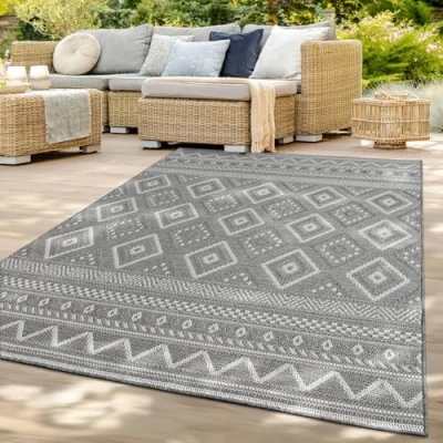Abbildung von TT Home Teppich &quot;Montpellier 657&quot;, rechteckig, 4 mm Höhe, In &amp; Outdoor Wetterfest Balkon Küche Wohnzimmerteppich