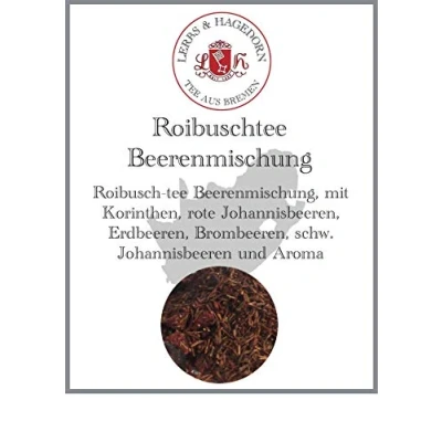Abbildung von Lerbs &amp; Hagedorn, Roibuschtee Beerenmischung 250g (ca. 21 Liter) Korinthen, Rote Johannisbeeren, Erdbeeren, Brombeeren