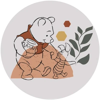 Abbildung von Komar Fototapete &quot;Winnie Pooh Soulmate&quot;, 125x125 cm (Breite x Höhe), rund und selbstklebend