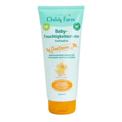 Abbildung von Childs Farm OatDerma Baby Feuchtigkeitscreme 200 ml, parfümfrei Beruhigende Hautpflegelotion, für empfindliche oder zu Ekzemen neigende und Kinderhaut. Auch Neugeborene.