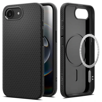 Abbildung von Spigen für iPhone 16e Hülle [rutschfest] Liquid Air MagFit Case Handyhülle Schutzhülle, kompatibel mit MagSafe Zubehör Matte Black