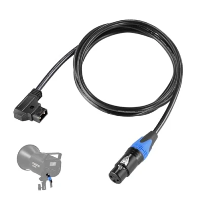 Abbildung von NEEWER 1,8m D Tap Stecker auf 3 Pin XLR Buchse Stromkabel, Netzkabel für kontinuierlich Beleuchtung Stromversorgung durch V Mount Akku, FS150 FS150B FS230 FS230B LED Videoleuchte, NC009