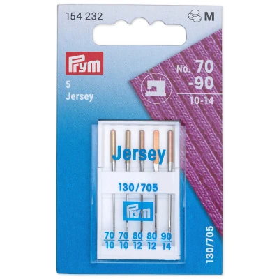 Abbildung von Prym 154232 Nähmaschinennadeln Jersey 70 90, 130/ 705, 5 Stück Nähmaschinennadel, Stahl, silber, 3,0 x 0,3 cm
