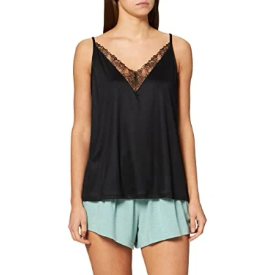 Abbildung von CALIDA Damen Unterwäsche Favourites Seduction, Schwarz modisch aus Tencel, Modal und Seide, ärmellos modischer Look, Größe: 44/46