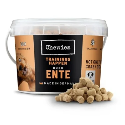Abbildung von Chewies Trainingshappen Ente Monoprotein Snack für Hunde 300 g getreidefrei &amp; zuckerfrei Softe Leckerlies fürs Hundetraining hypoallergen