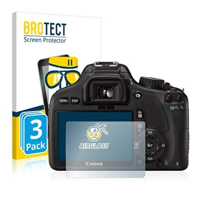 Abbildung von BROTECT Schutzglas für Canon EOS 550D (3 Stück) Schutzfolie Panzer Folie Glas [Extrem Kratzfest 9H, Anti Fingerprint, Ultra Transparent]