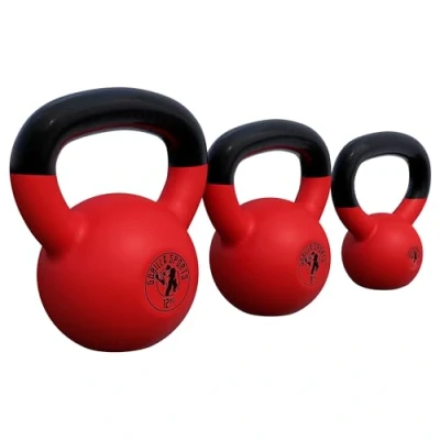 Abbildung von GORILLA SPORTS® Kettlebell 2 32 kg Gewichte, Einzeln/Set, Gusseisen, Vinyl Beschichtung, Bodenschonende Kugelhantel, Schwunghantel, Kugelgewicht, Rundgewichte für Fitness, Gym, Krafttraining