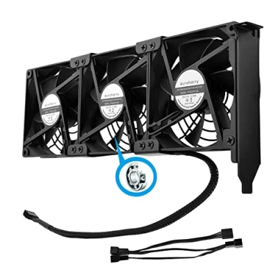 Abbildung von euroharry Mini USB Ventilator Grafikkarten Lüfter3 x 92 mm PWM Lüfter, PCI Halterung Kühler
