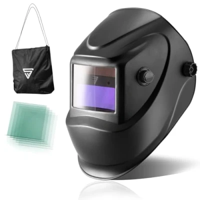 Abbildung von STAHLWERK Schweißhelm Automatik ST 450R schwarz (Packung), zum Schweißen, Plasmaschneiden &amp; Schleifen, einstellbare Parameter