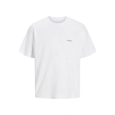Abbildung von Jack &amp; Jones Jorparos Easter Sketch CREW NECK Tshirt print, Herren, Größe: Large, Bright white print:palms