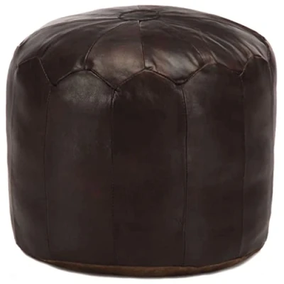 Abbildung von vidaXL Pouf Sitzpouf Sitzhocker Sitzpuff Puff Fußbank Fußhocker Bodenkissen Sitzkissen Kissen Hocker Ottoman Dunkelbraun 40x35cm Echtes Ziegenleder