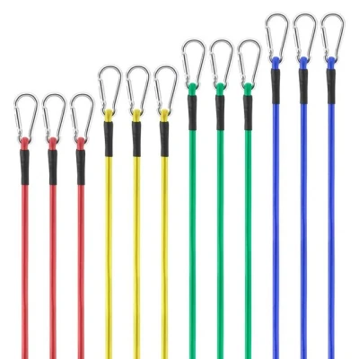 Abbildung von Navaris Spanngurt 12x Spannband mit Karabiner Haken 45 121cm Spanngummi Gurt (1 St)