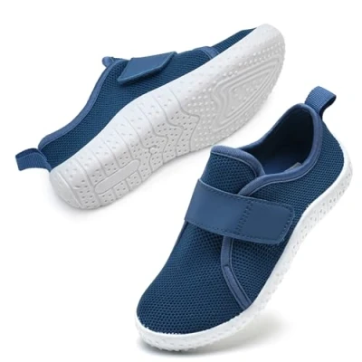 Abbildung von Kinder Wasserschuhe Aquaschuhe Jungen Schwimmschuhe rutschfest Strandschuhe Klettverschluss Barfussschuhe(Navy Blau 26EU)