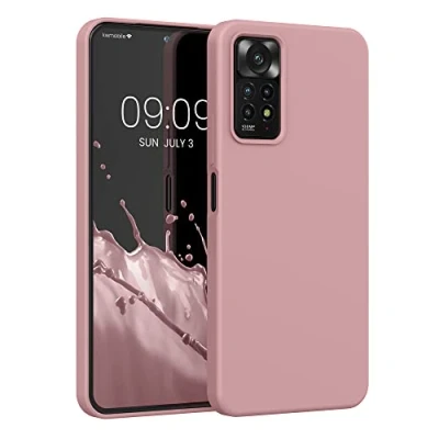 Abbildung von kwmobile Hülle kompatibel mit Xiaomi Redmi Note 11 Pro / (5G) 12 (4G) Silikon Handy Case Handyhülle weiche Oberfläche kabelloses Laden Winter Rose