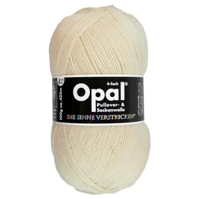 Abbildung von Frida&#039;s Wollhaus Opal 100 g Uni 4 fach Sockengarn Strümpfe Stricken filzfrei Wolle 35 Farben (3081 Natur)