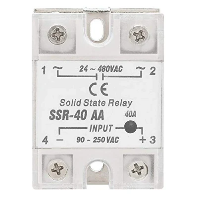 Abbildung von Halbleiterrelais, SSR 40AA 40A Halbleiterrelaismodul AC Eingang 90 250 V Ausgang 24 480