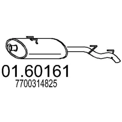 Abbildung von MTS 01.60161 Endschalldämpfer 1380 RENAULT: MASTER 2 Bus, Kasten, OPEL: Movano A Pritsche / Fahrgestell, Kastenwagen