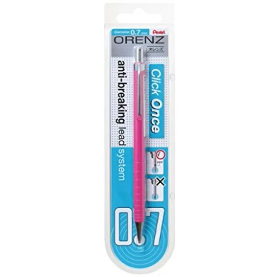 Abbildung von Pentel ORENZ PP507 Druckbleistift mit Anti Minenbruch Technologie, 0.7 mm, Härtegrad B, pink (1 Stück)