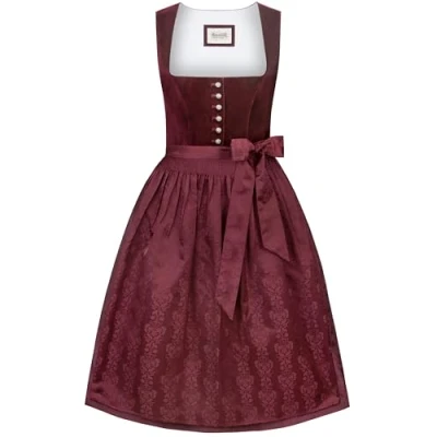 Abbildung von Heimatgwand Damen Viktoria Midi Dirndl, Bordeaux, 44