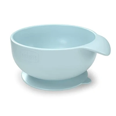 Abbildung von Chicco Silikonschale mit Saugfuß Easy Bowl für Babys, Schüssel Halbflüssige Nahrung Ergonomischem Griff, Spülmaschinenfest, Geeignet die Mikrowelle, 6+ Monate